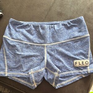 Fleo Blue Athletic Shorts Moisture-Wicking Mid-Thigh
